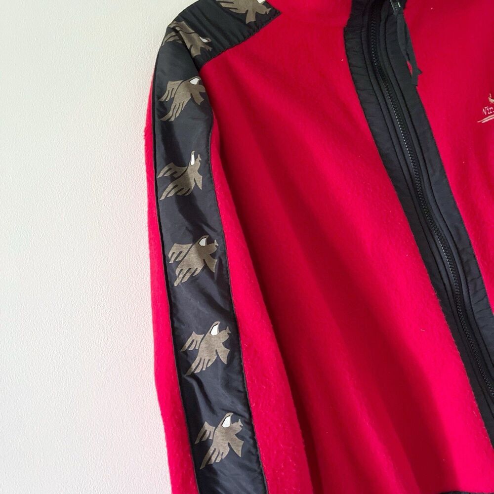 Vtg Nascar Winston Cup Men's Red Fleece Swingster Jacket XL USA Eagle Stripe - Picture 9 of 16